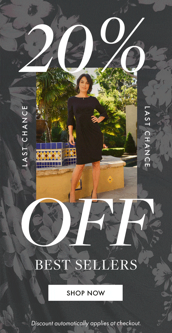 20% OFF LAST CHANCE LAST CHANCE  BEST SELLERS SHOP NOW Discount automatically applies at checkout.