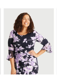 Lisa 2.0 Lavender Floral Faux Wrap Dress