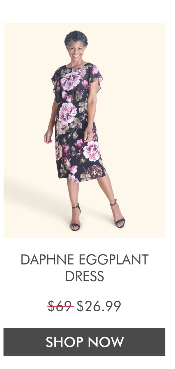 Daphne Eggplant Dress $69 $21. SHOP NOW
