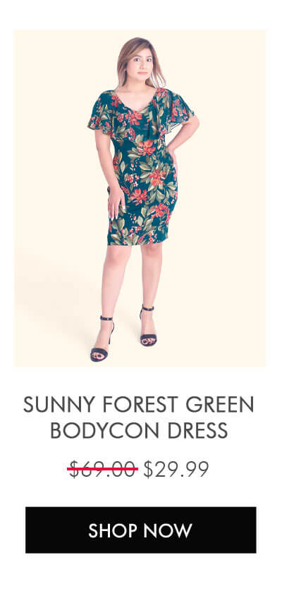 SUNNY FOREST GREEN BODYCON DRESS $29.99 SHOP NOW