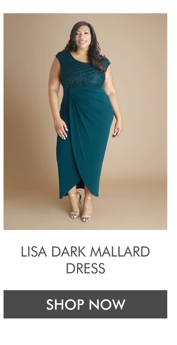 Lisa Dark Mallard Dress. SHOP NOW