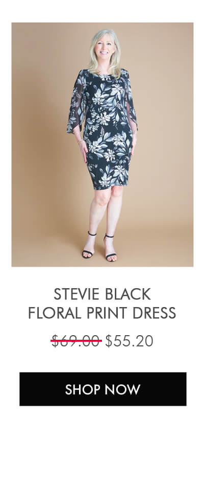 STEVIE BLACK FLORAL PRINT DRESS SHOP NOW