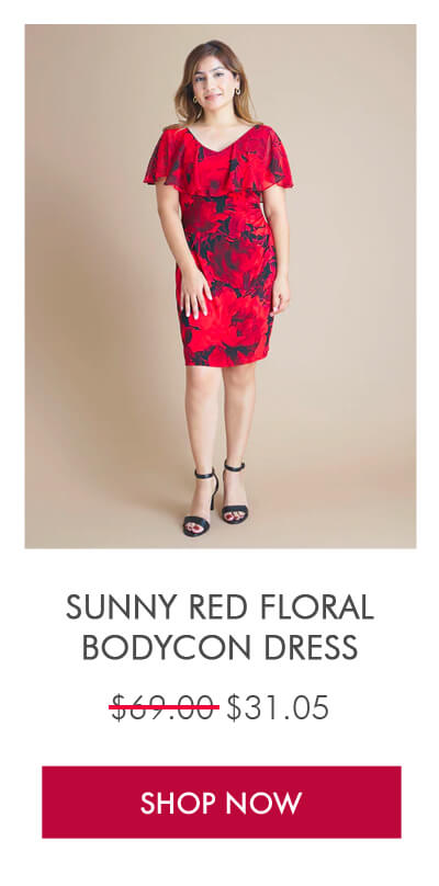 SUNNY RED FLORAL BODYCON DRESS SHOP NOW