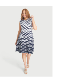 BECCA NAVY POLKA DOT A-LINE DRESS