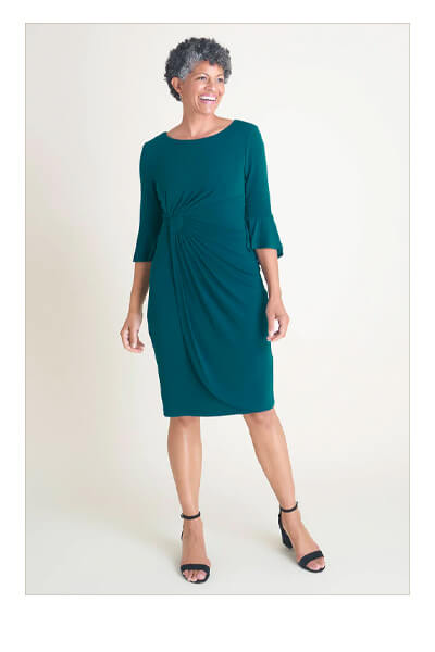 LISA 2.0 SPRUCE FAUX WRAP DRESS