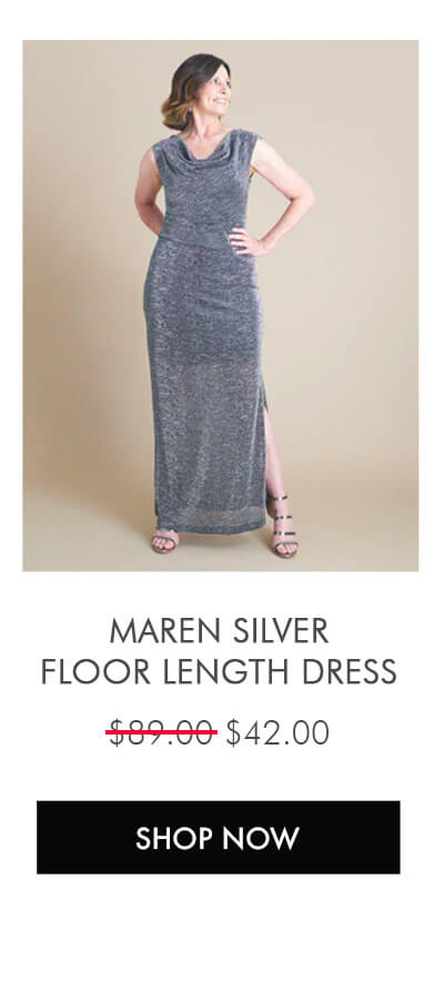 MAREN SILVER FLOOR LENGTH DRESS