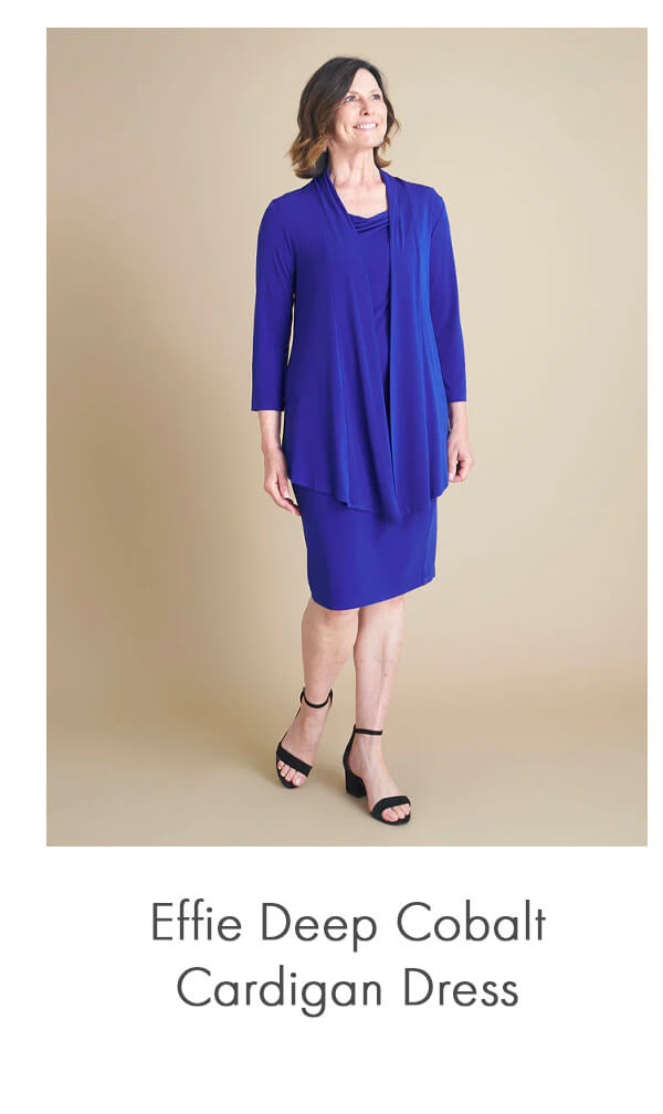 Effie Deep Cobalt Cardigan Dress