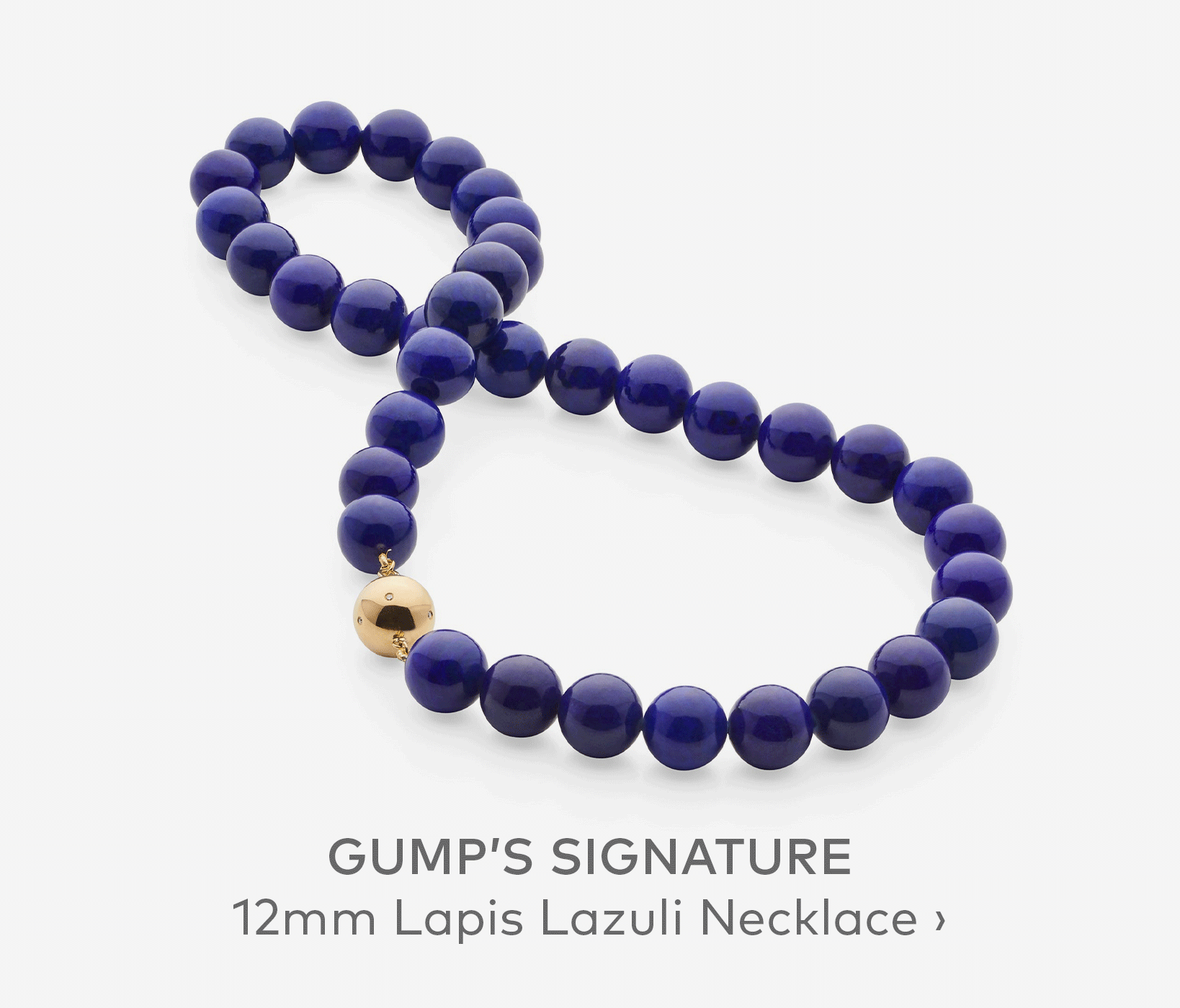GUMP'S SIGNATURE 12mm Lapis Lazuli and Gold Necklace