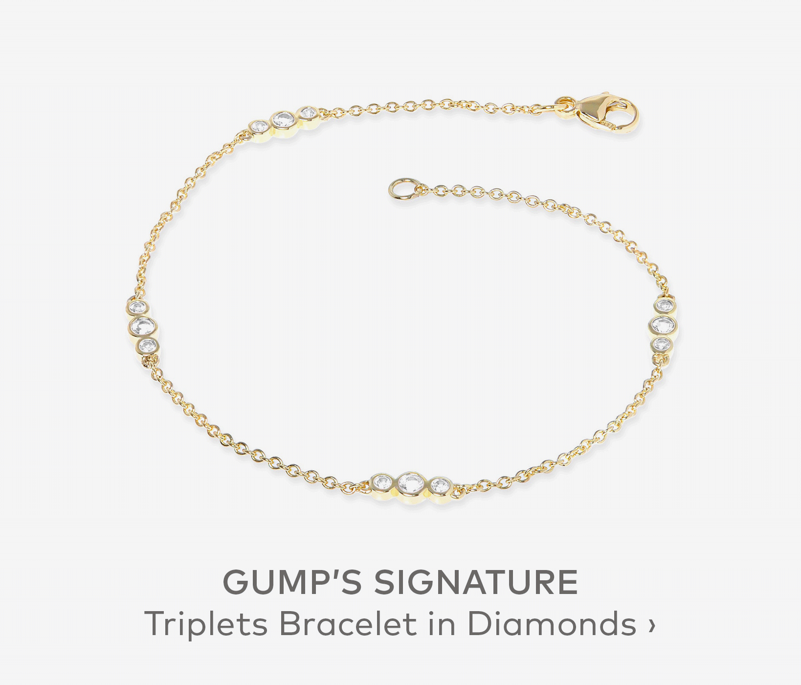 GUMP'S SIGNATURE Triplets Bracelet in Diamonds