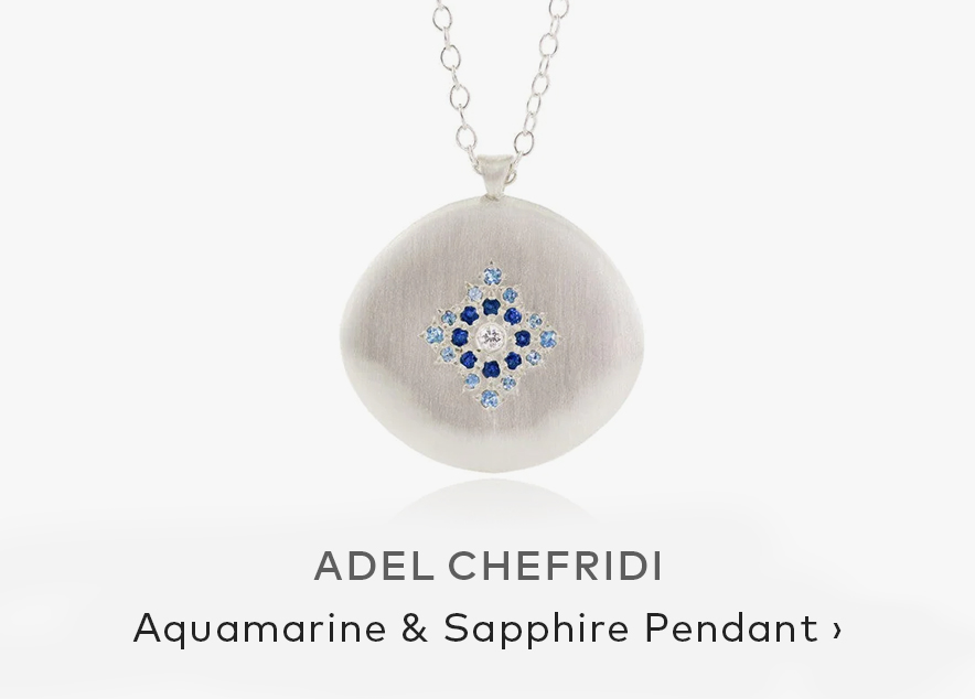 ADEL CHEFRIDI Aquamarine & Sapphire Pendant