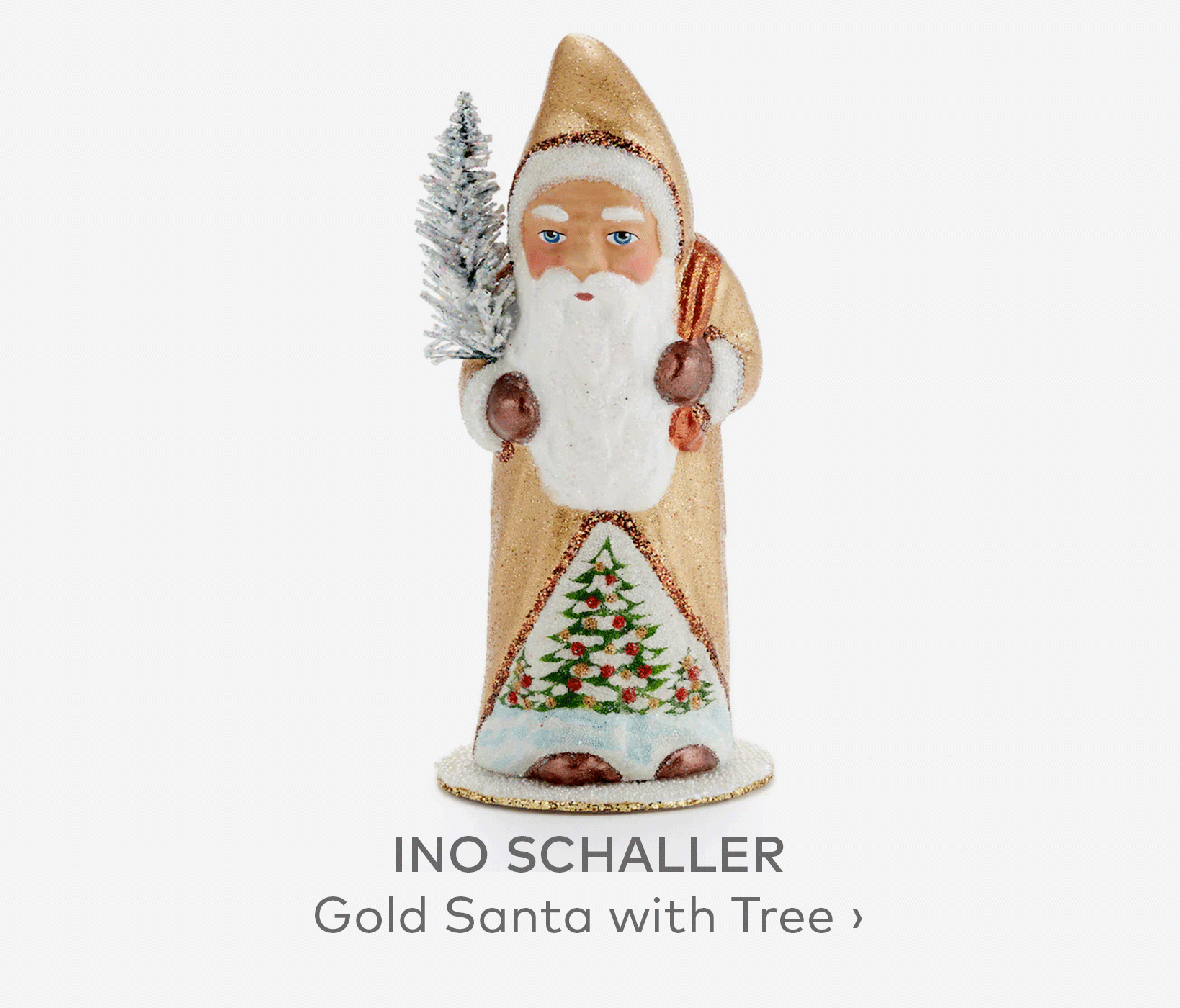 INO SCHALLER Gold Santa with Tree