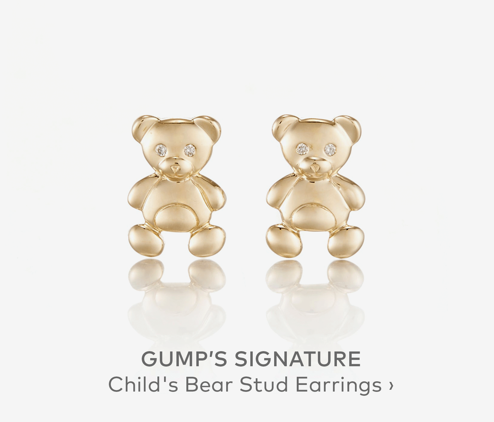 GUMP'S SIGNATURE Child's Bear Stud Earrings