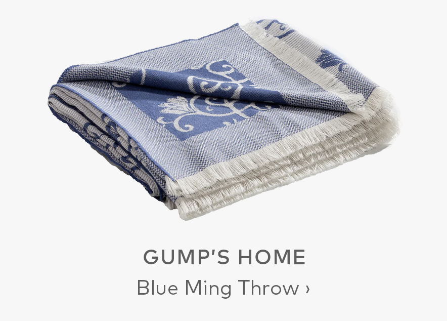 GUMP'S HOME Blue Ming Throw