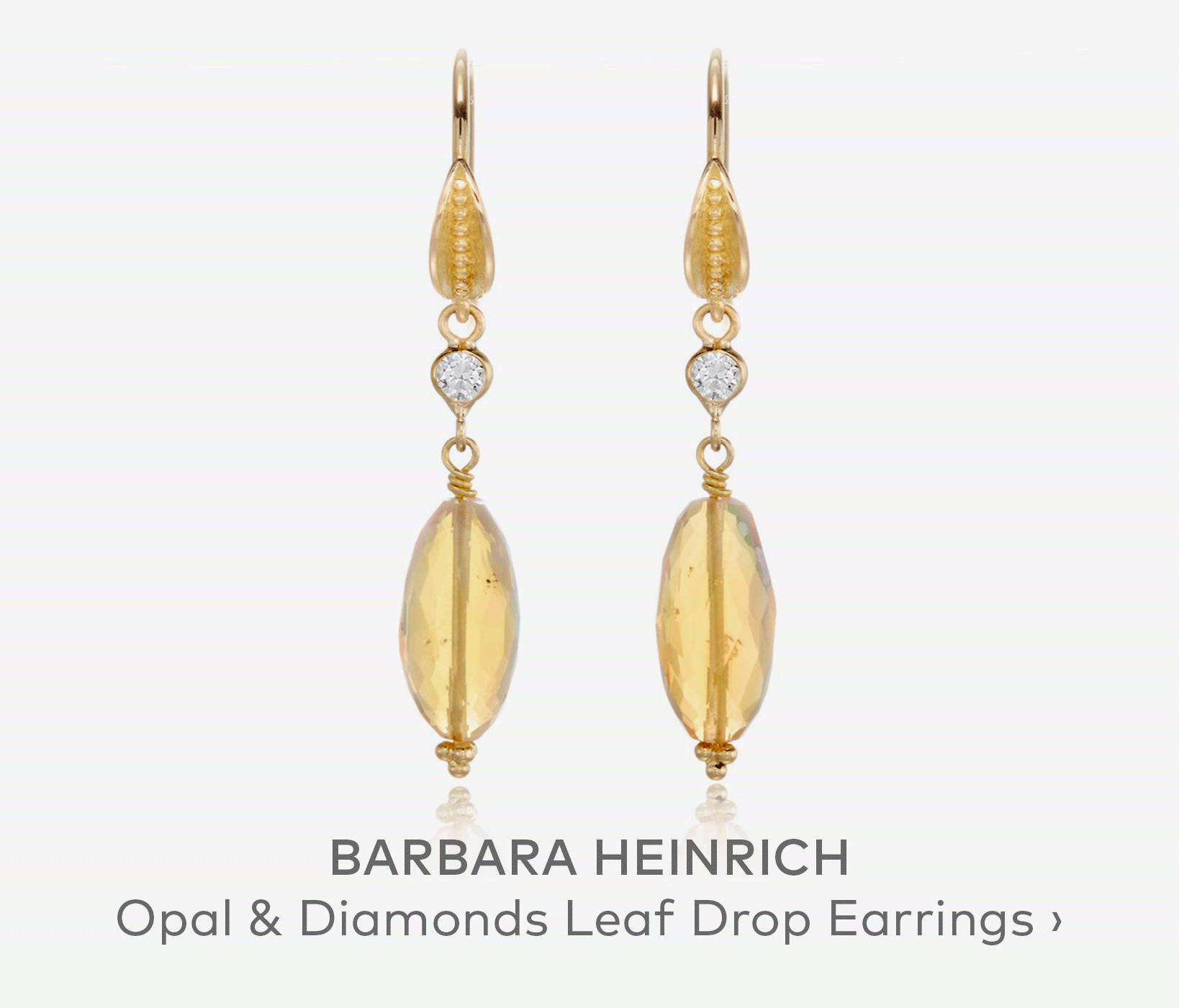 BARBARA HEINRICH Opal Leaf Earrings