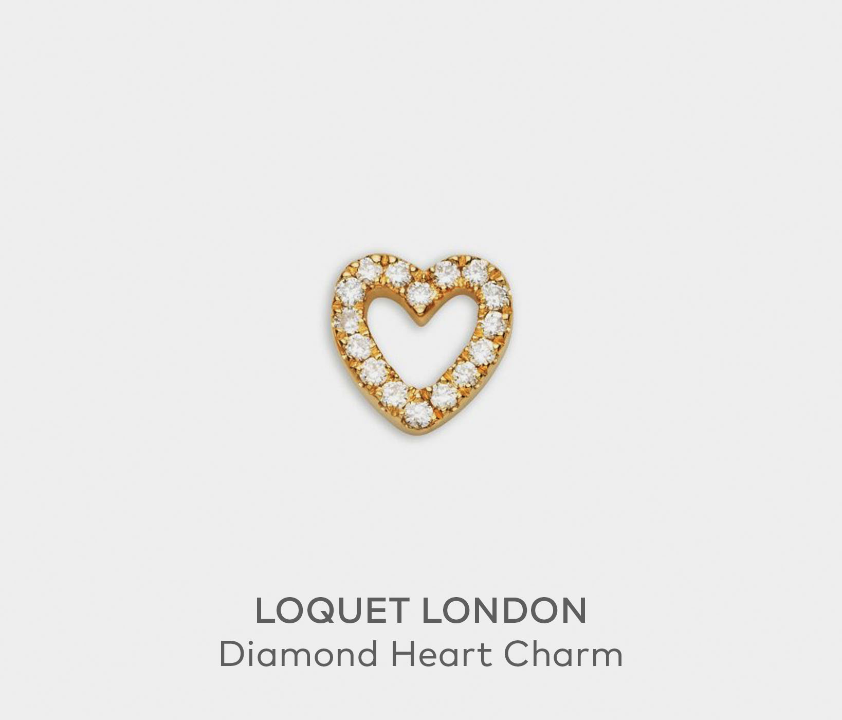 Loquet London Diamond Heart Charm