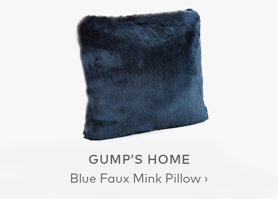 GUMP'S HOME Blue Faux Mink Throw