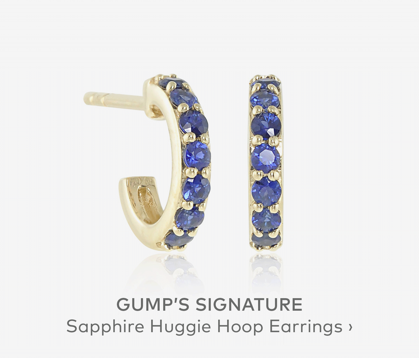 GUMP'S SIGNATURE Sapphire Huggie Hoop Earrings