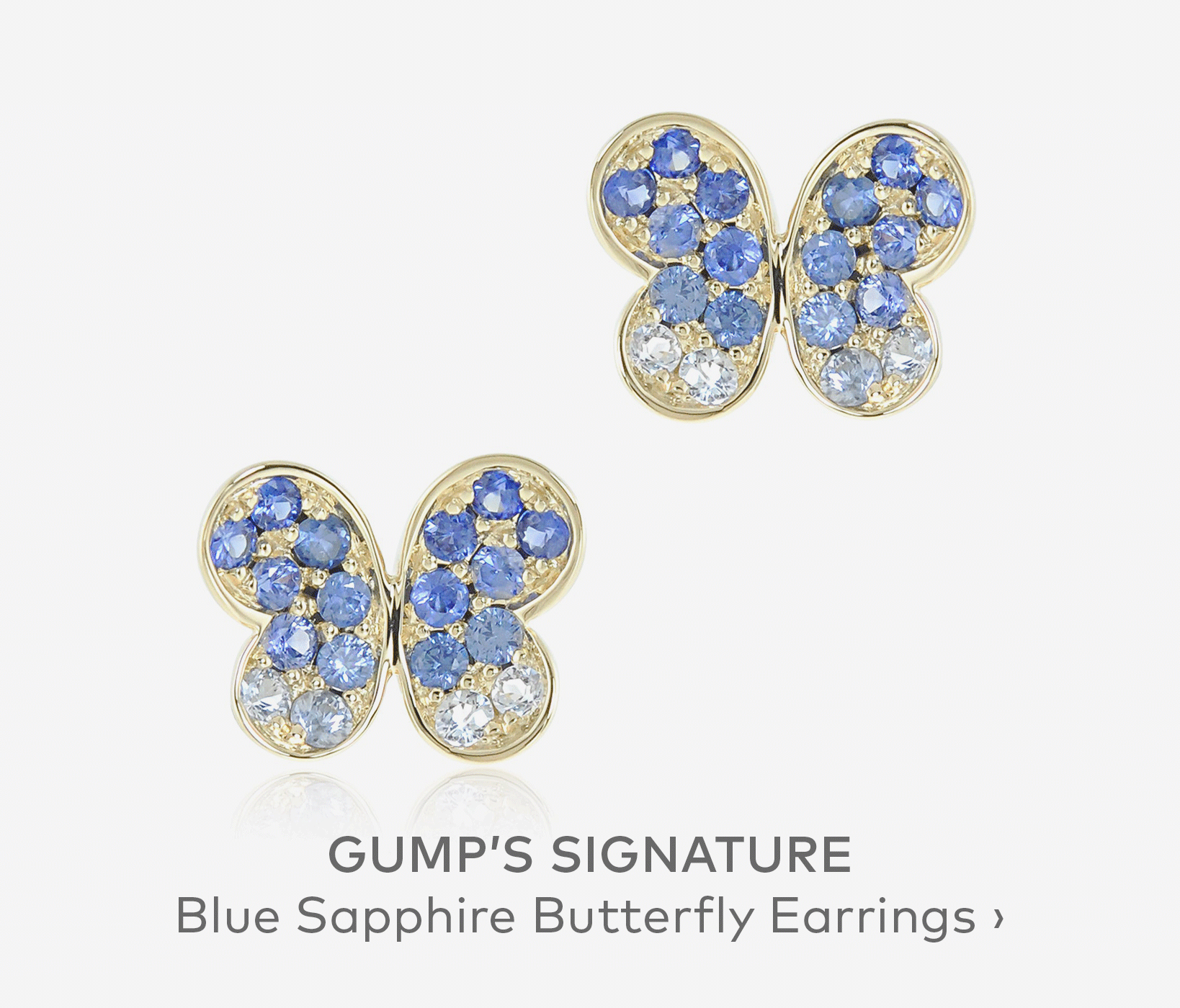 GUMP'S SIGNATURE Blue Sapphire Butterfly Earrings
