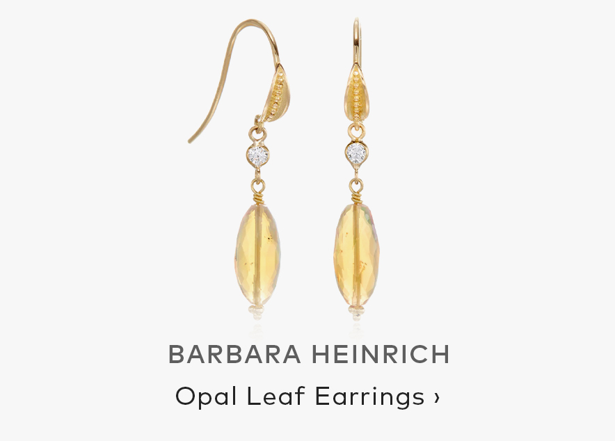 BARBARA HEINRICH Opal Leaf Earrings