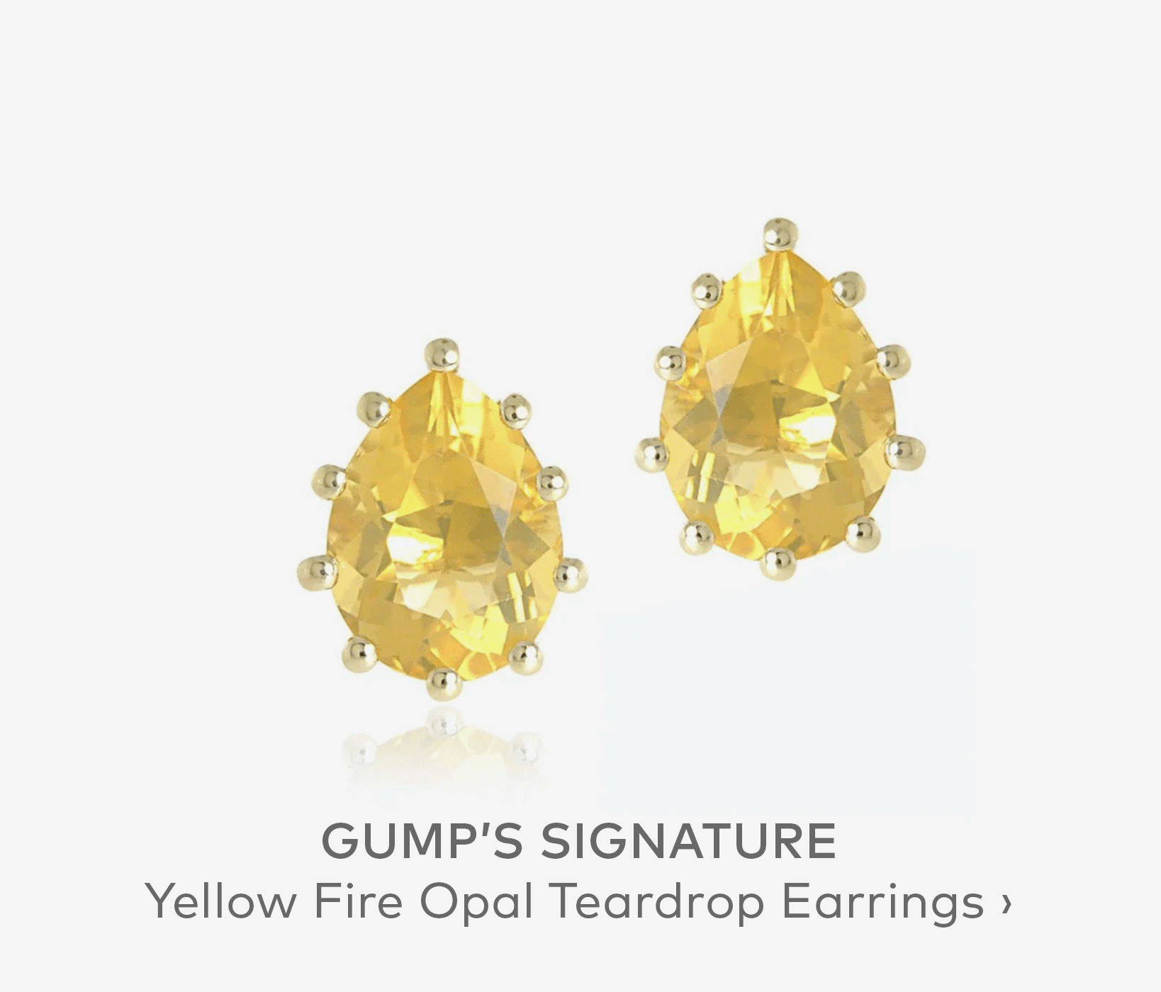 GUMP'S SIGNATURE Yellow Fire Opal Teardrop Earrings