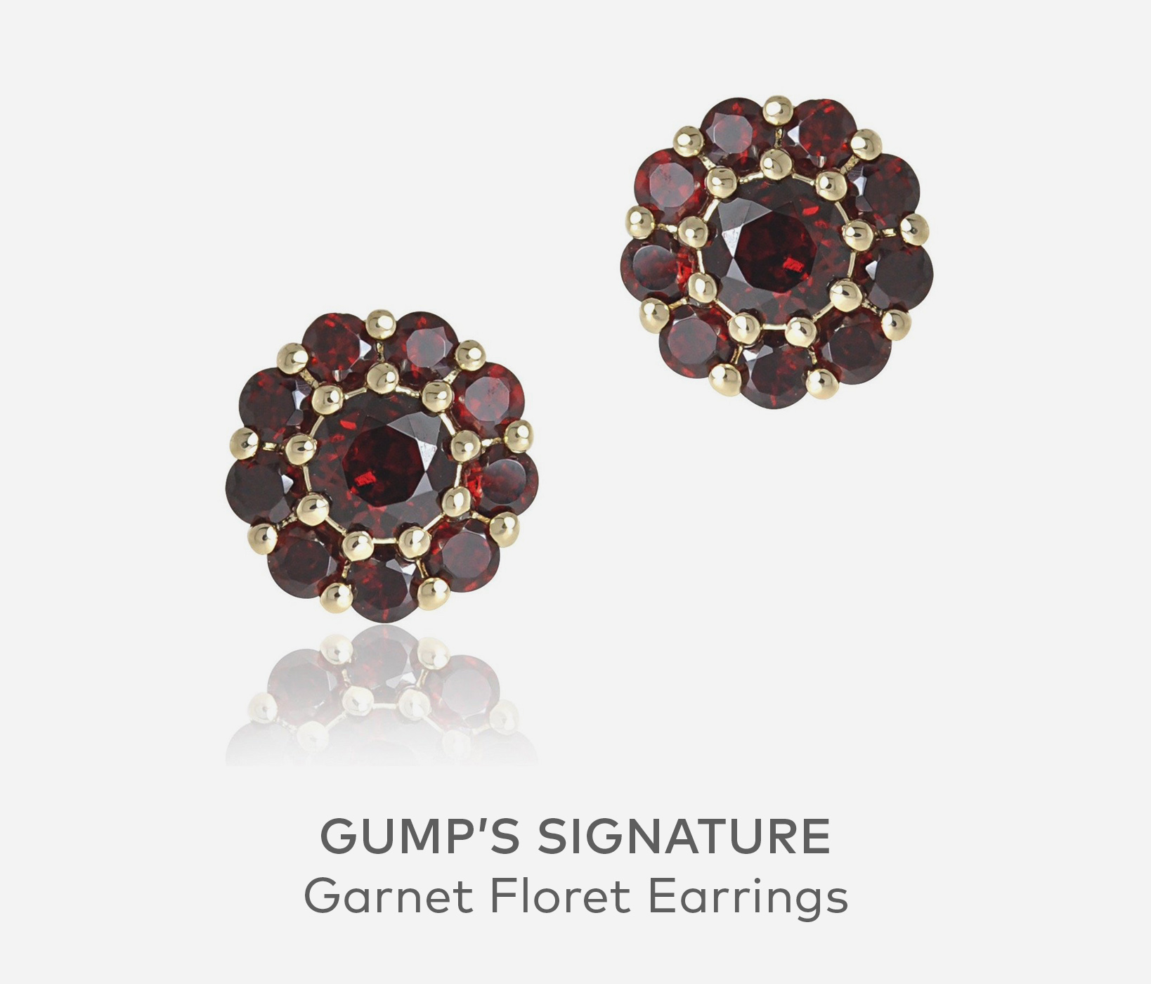 GUMP'S SIGNATURE Garnet Floret Earrings