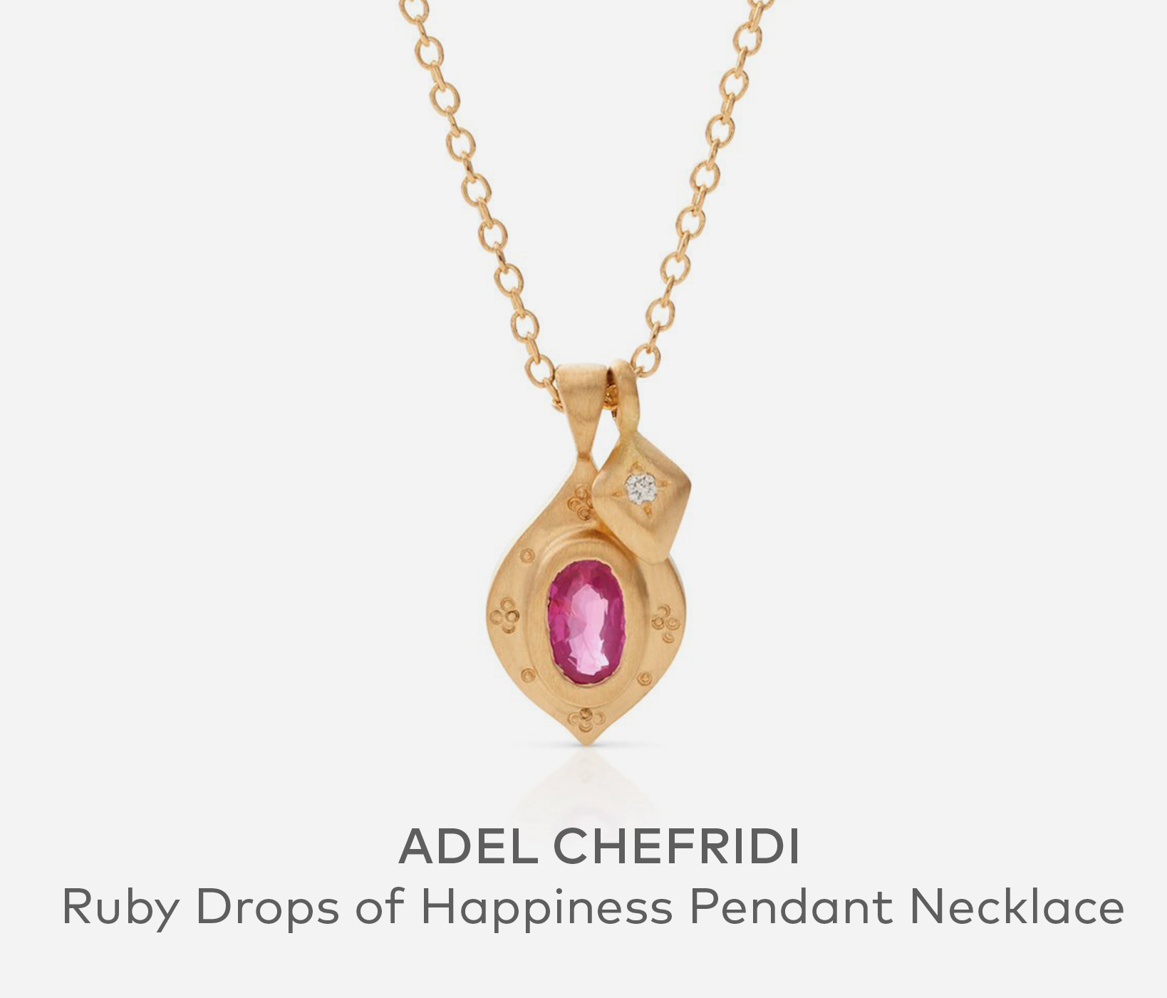 ADEL CHEFRIDI Ruby Drops of Happiness Pendant Necklace