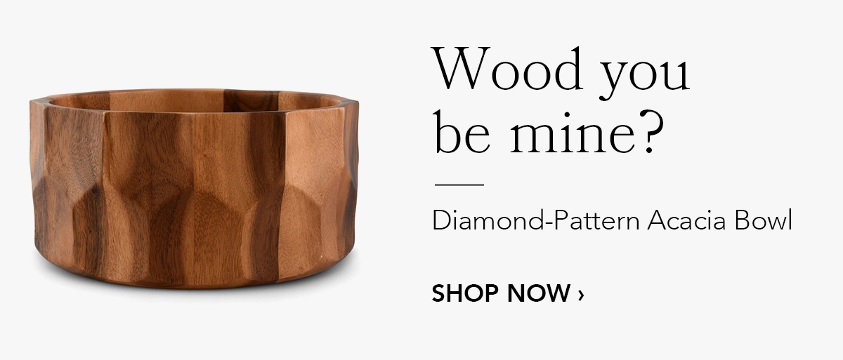 ARTHUR COURT Diamond-Pattern Acacia Bowl