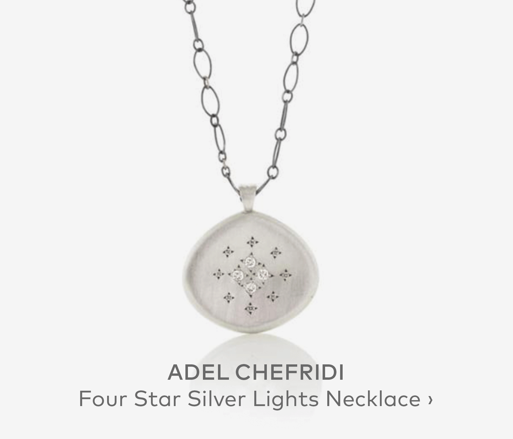 ADEL CHEFRIDI Four-Star Silver Lights Pendant Necklace