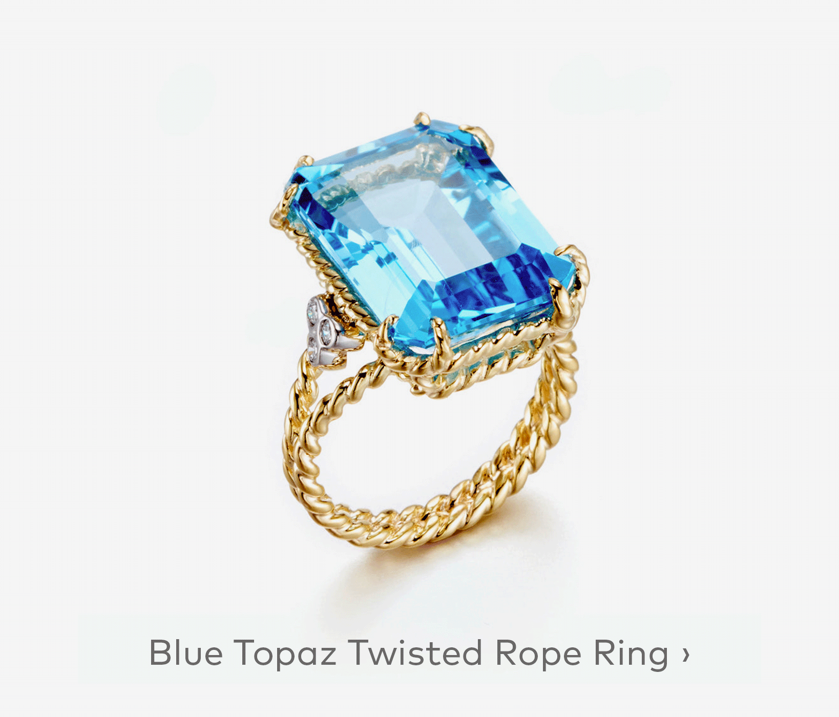 Blue Topaz Twisted Rope Ring