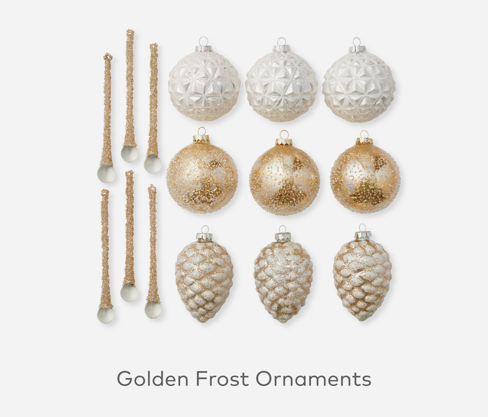 Golden Frost Ornaments