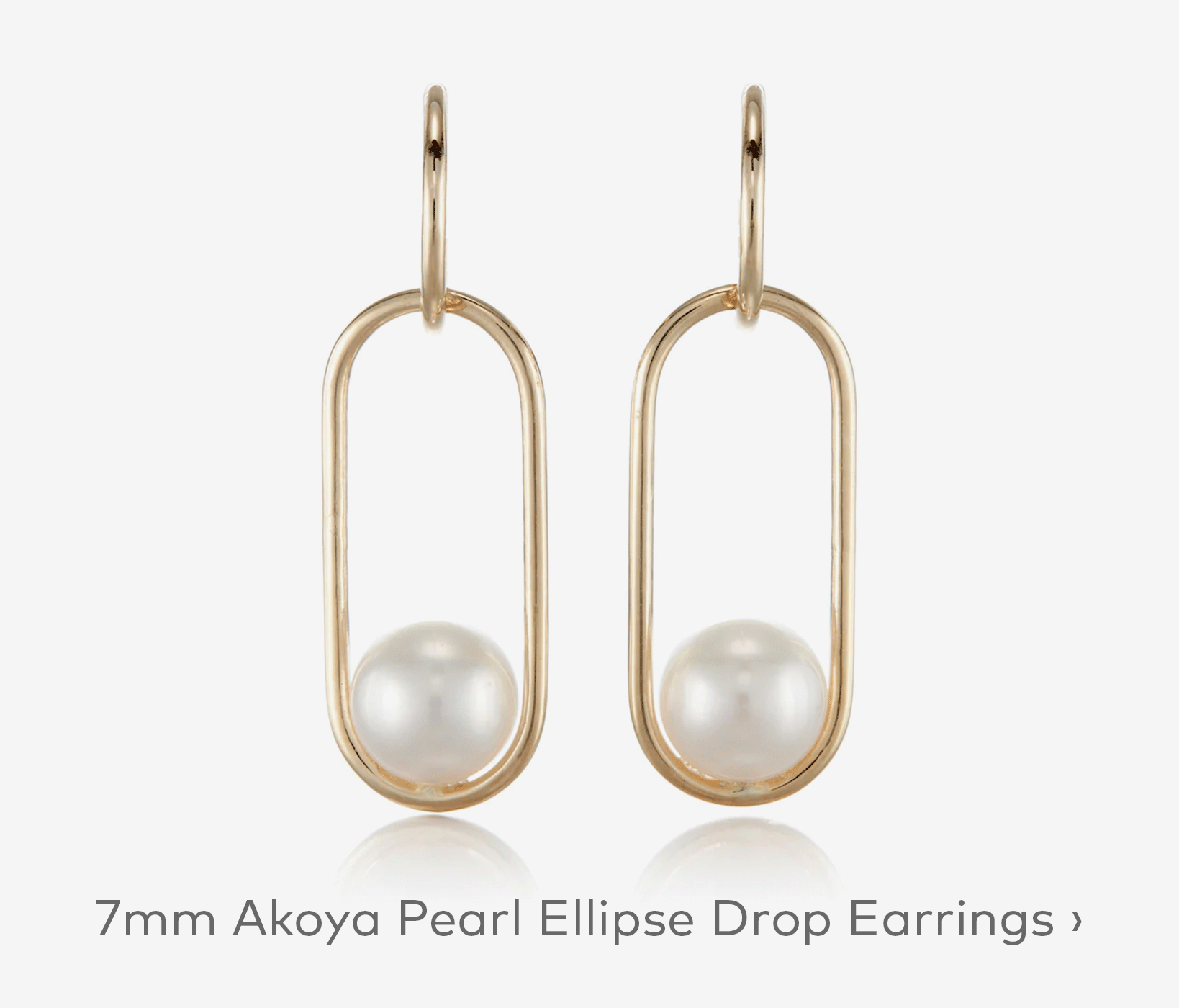 7mm White Akoya Pearl Ellipse Drop Earrings