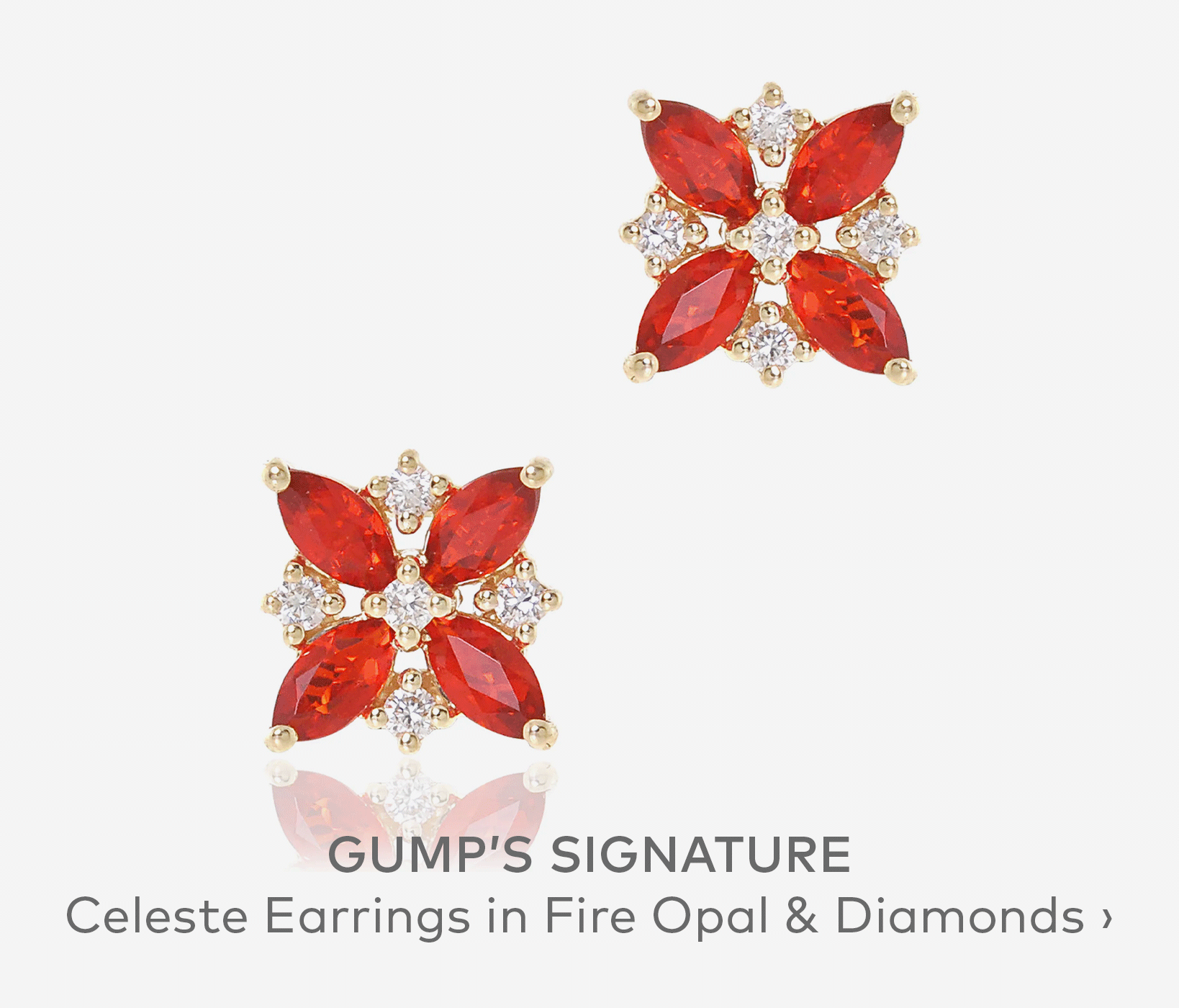 GUMP'S SIGNATURE Celeste Earrings in Orange Fire Opal & Diamonds