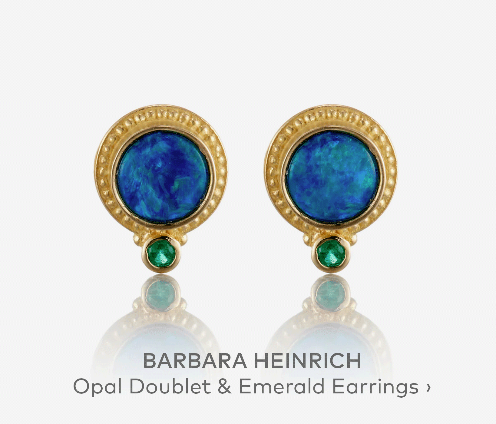 BARBARA HEINRICH Opal Doublet & Emerald Earrings