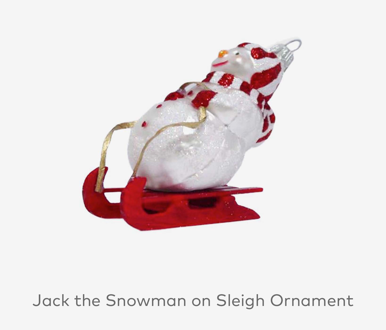Jack the Snowman on Sleigh Ornament