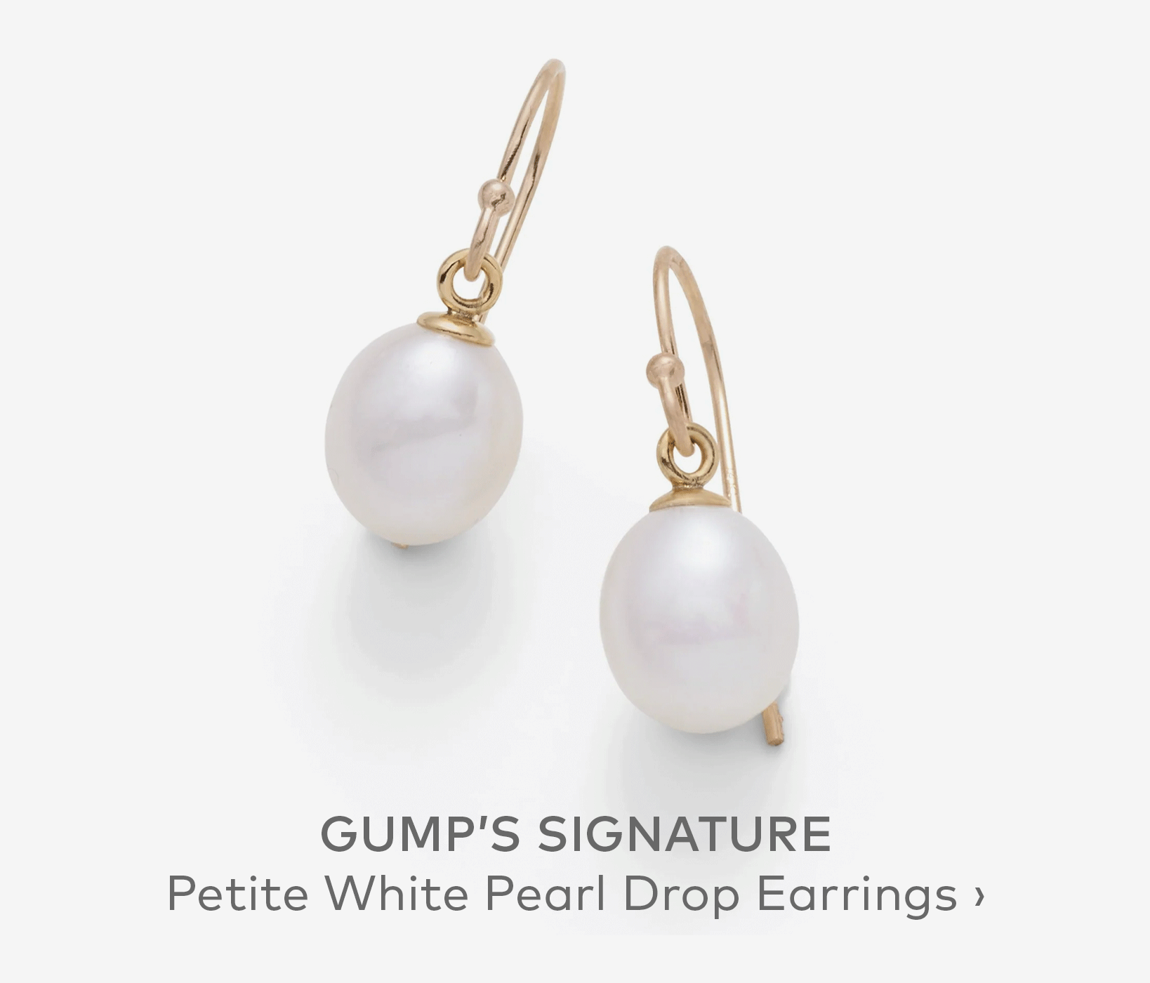 GUMP'S SIGNATURE Petite White Pearl Drop Earrings