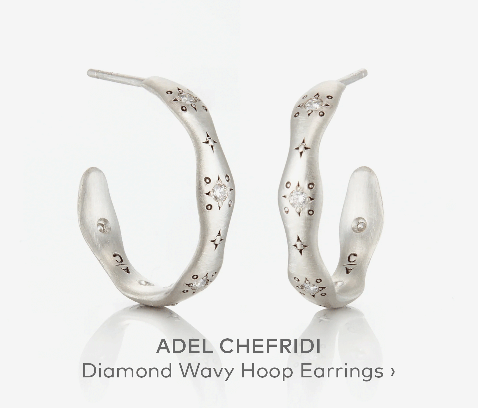 ADEL CHEFRIDI Diamond Wavy Hoop Earrings