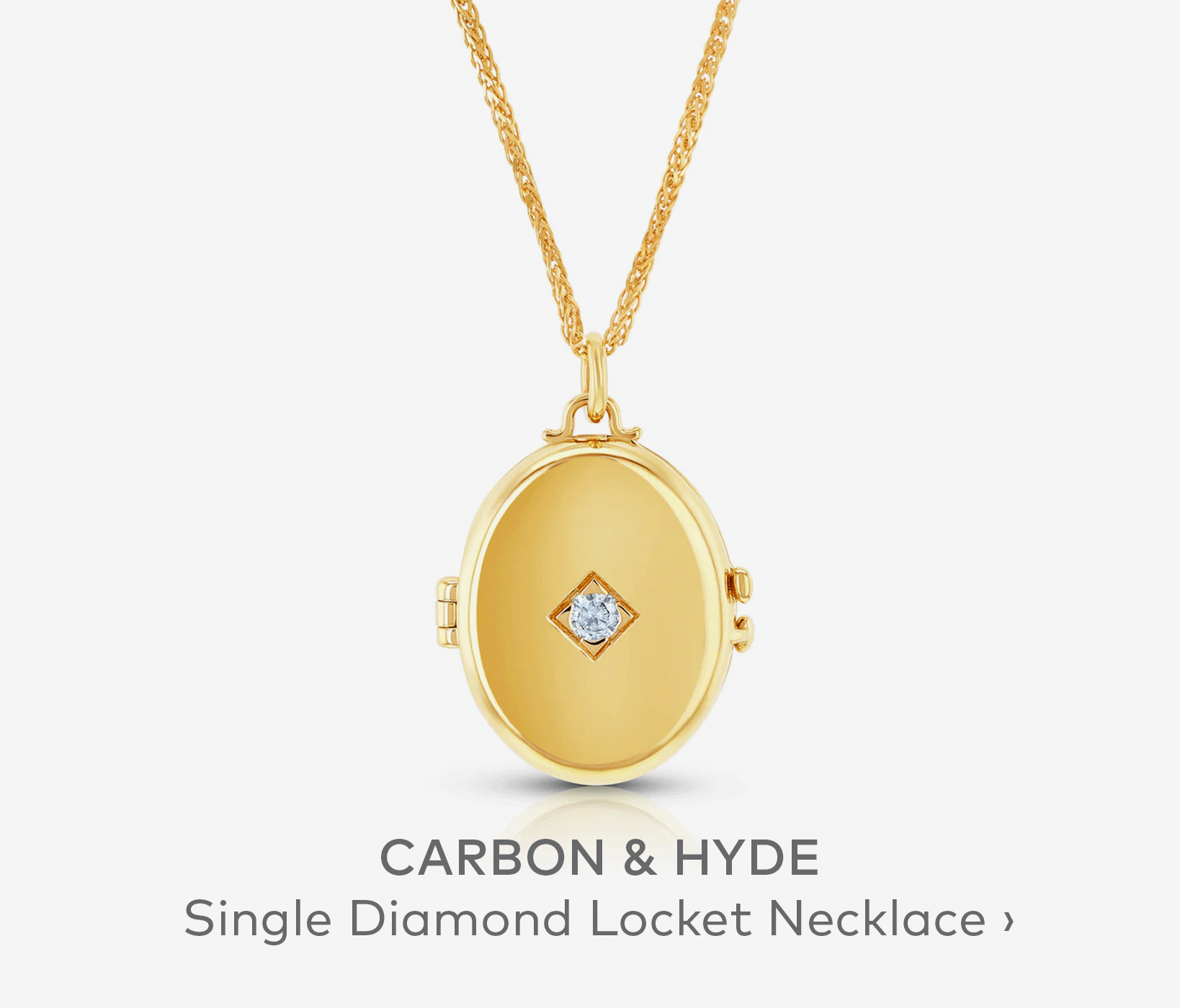 CARBON & HYDE Single Diamond Locket Necklace