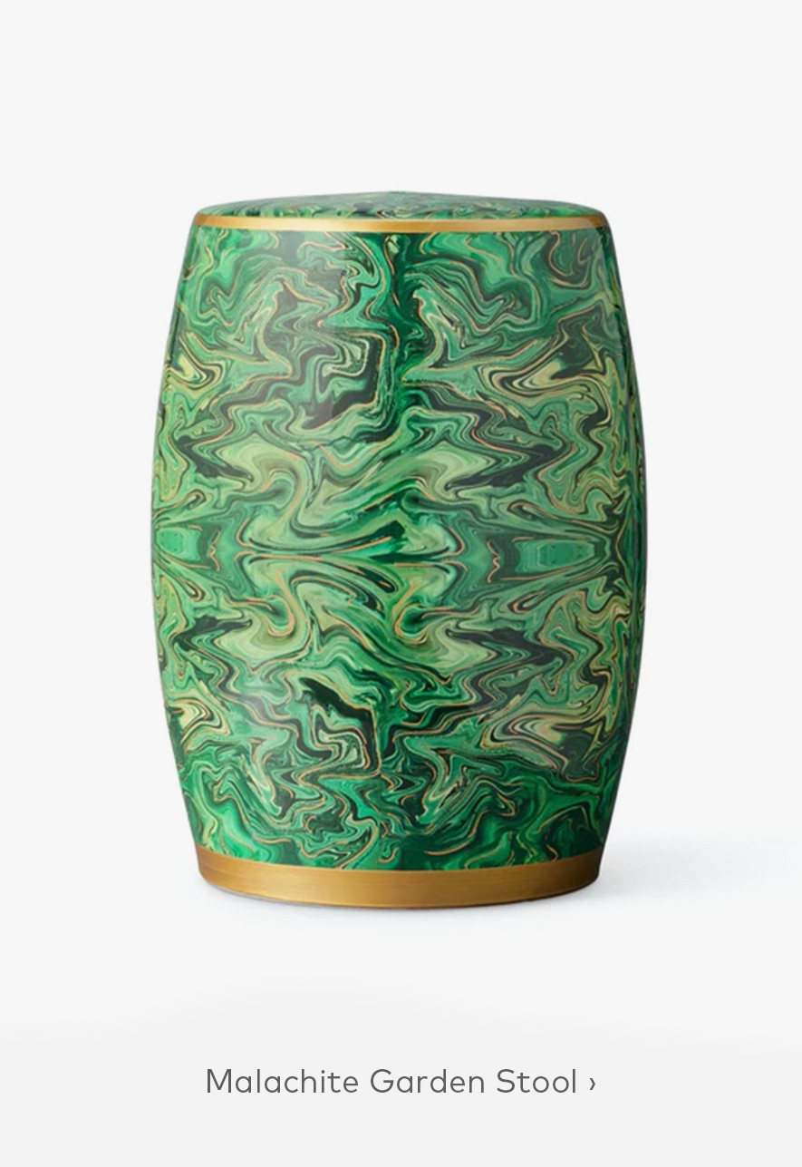 Malachite Garden Stool