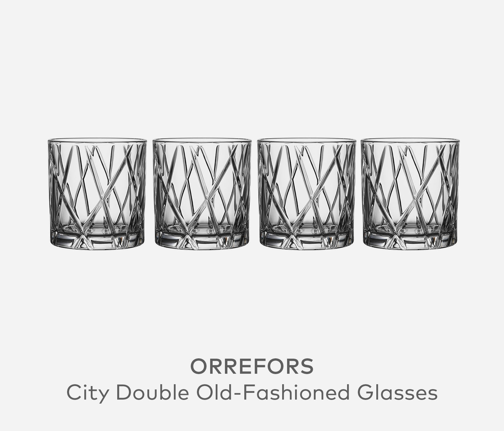 ORREFORS City Double Old-Fashioned Glasses