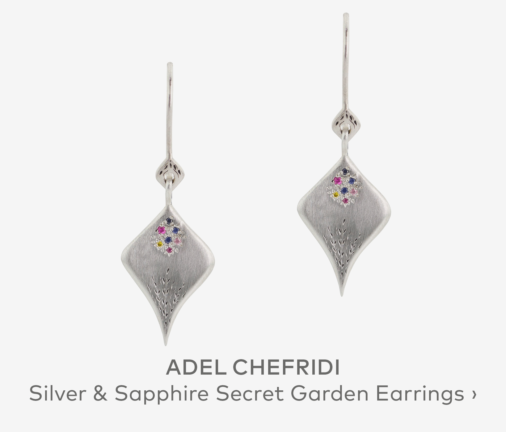 ADEL CHEFRIDI Silver & Multi-Color Sapphire Secret Garden Earrings