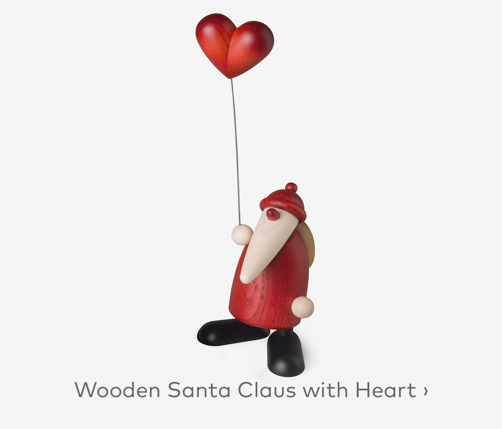Wooden Santa Claus with Heart