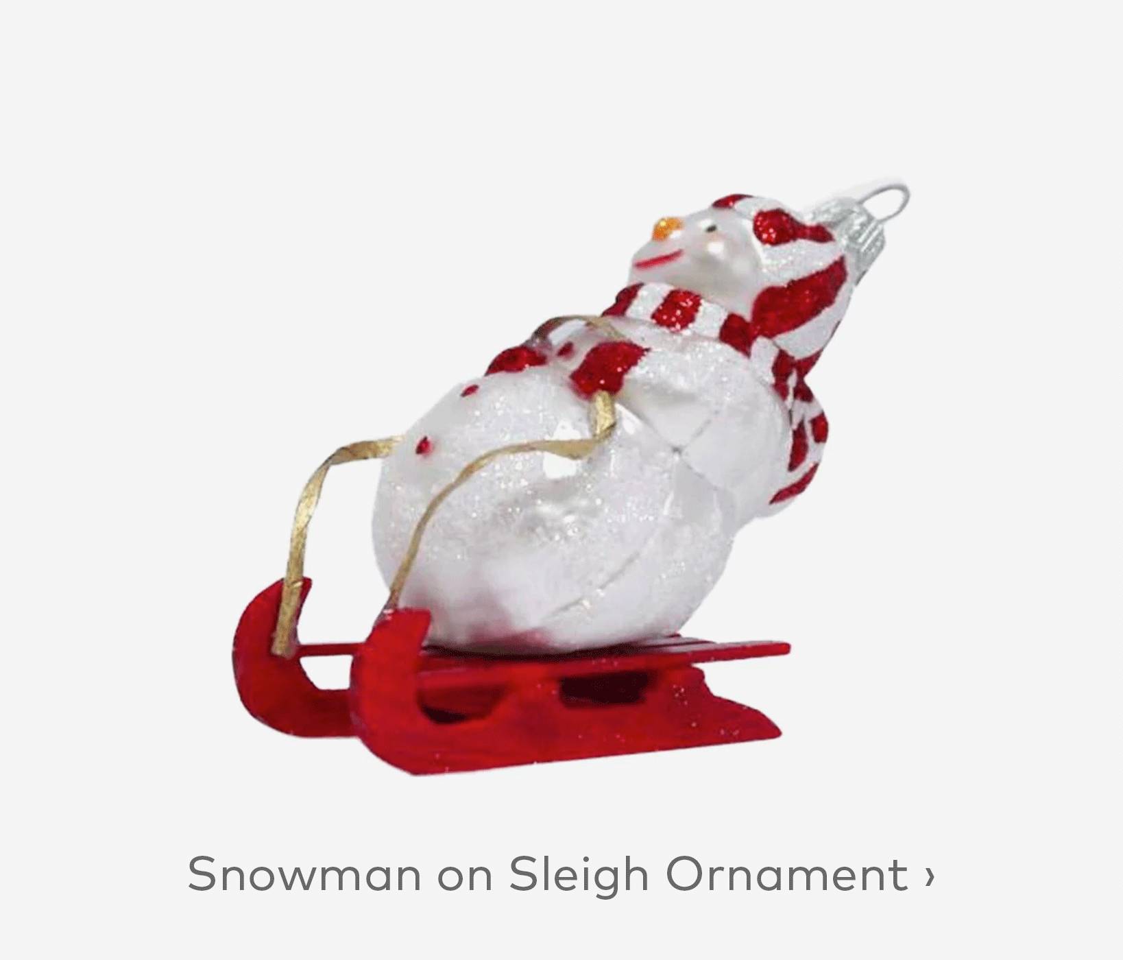 Snowman on Sleigh Ornament