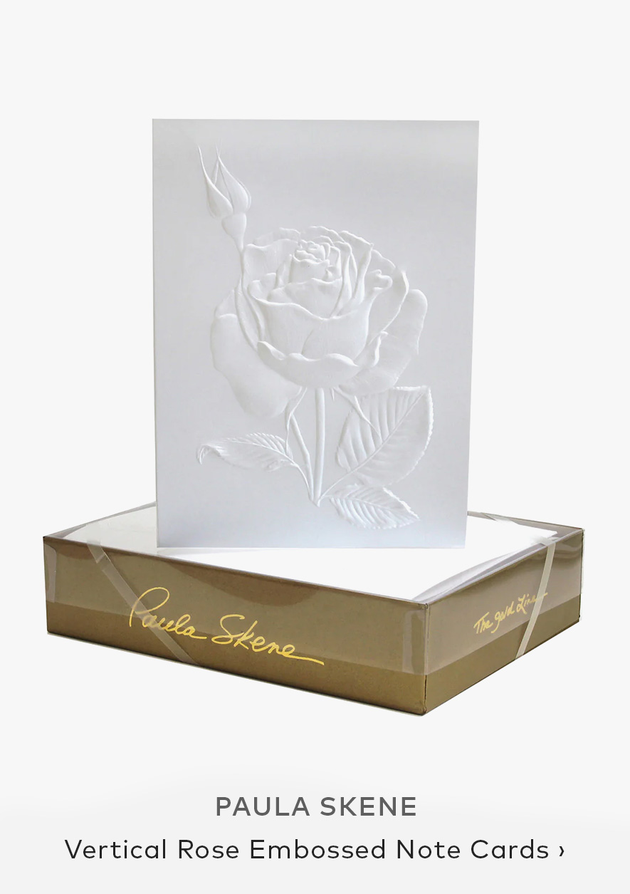 PAULA SKENE Vertical Rose Embossed Note Cards