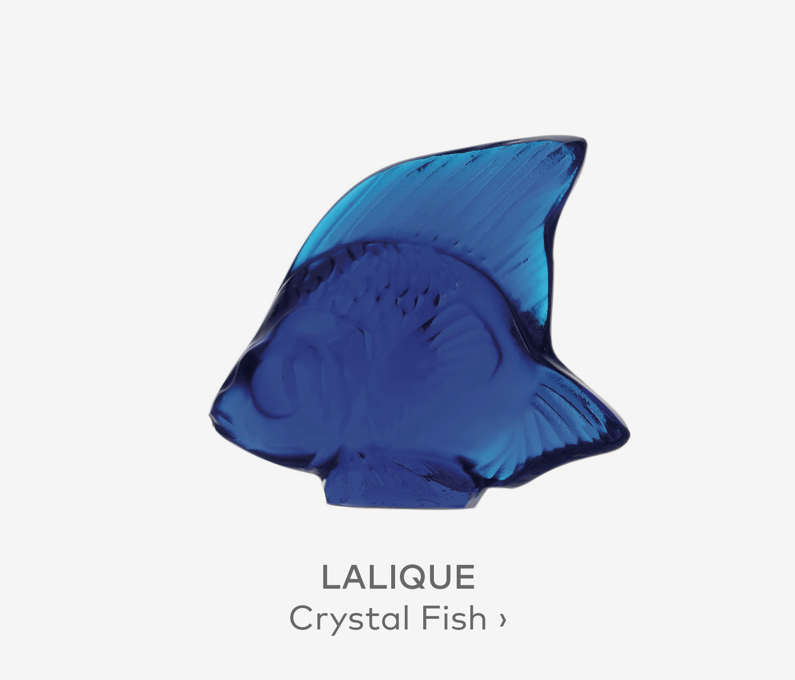 LALIQUE Crystal Fish, Cap Ferrat Blue