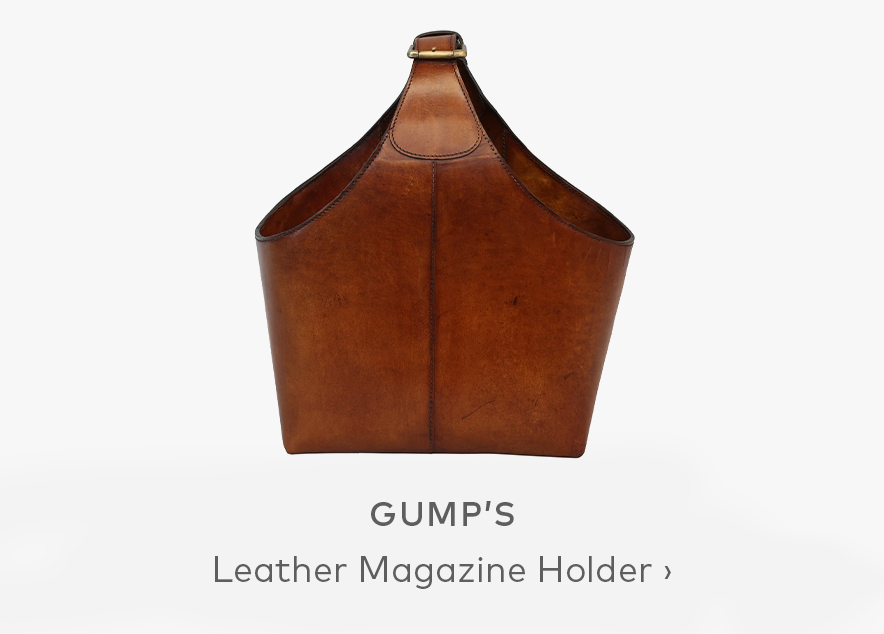 GUMP'S Leather Magazine Holder