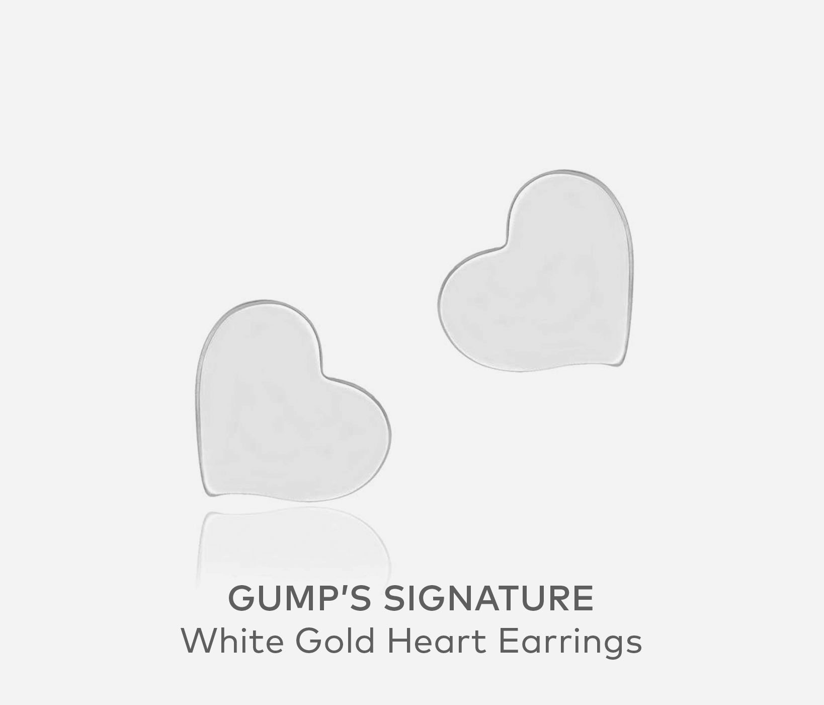 Gump's Signature White Gold Heart Earrings