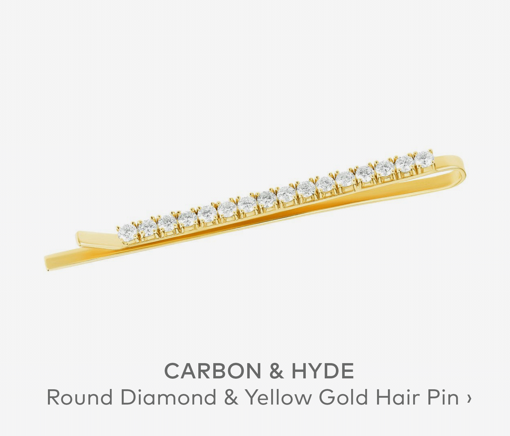 CARBON & HYDE Round Diamond & Yellow Gold Hair Pin