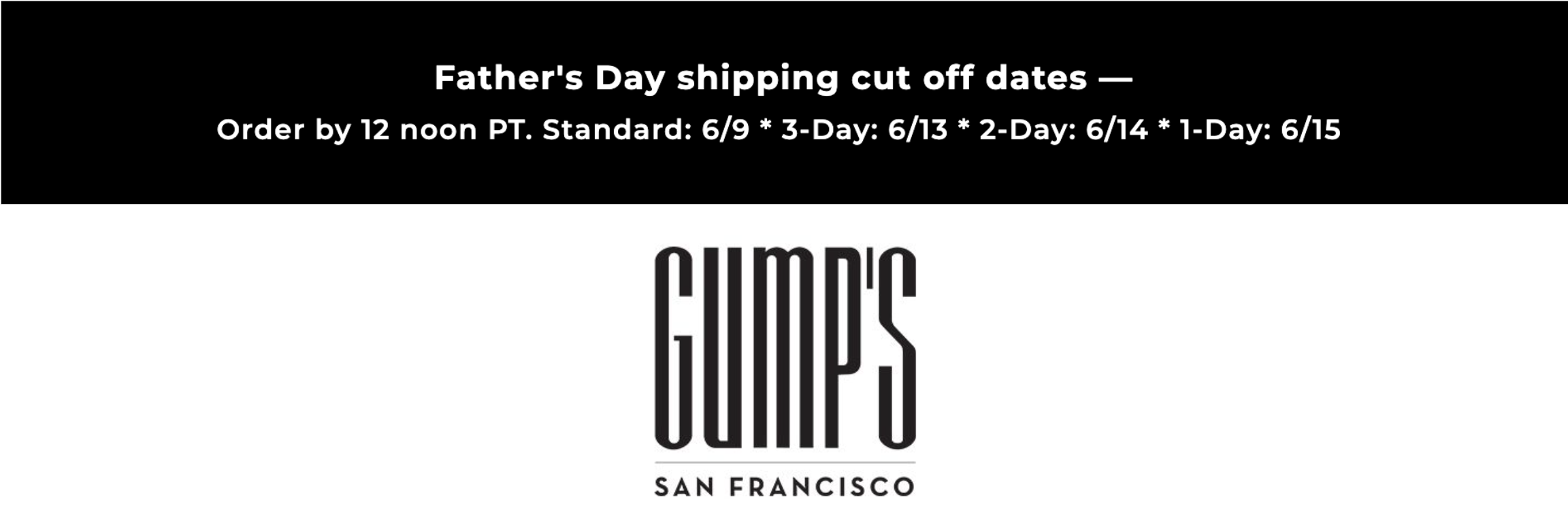 Gump's Shipping Information
