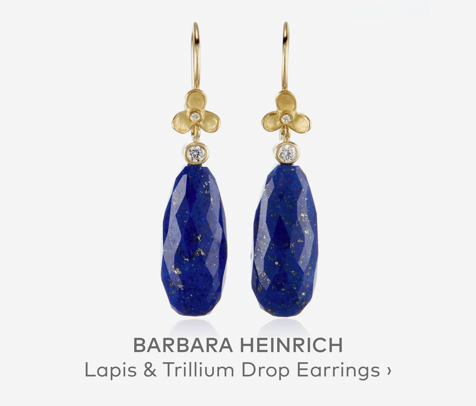 BARBARA HEINRICH Lapis & Trillium Drop Earrings
