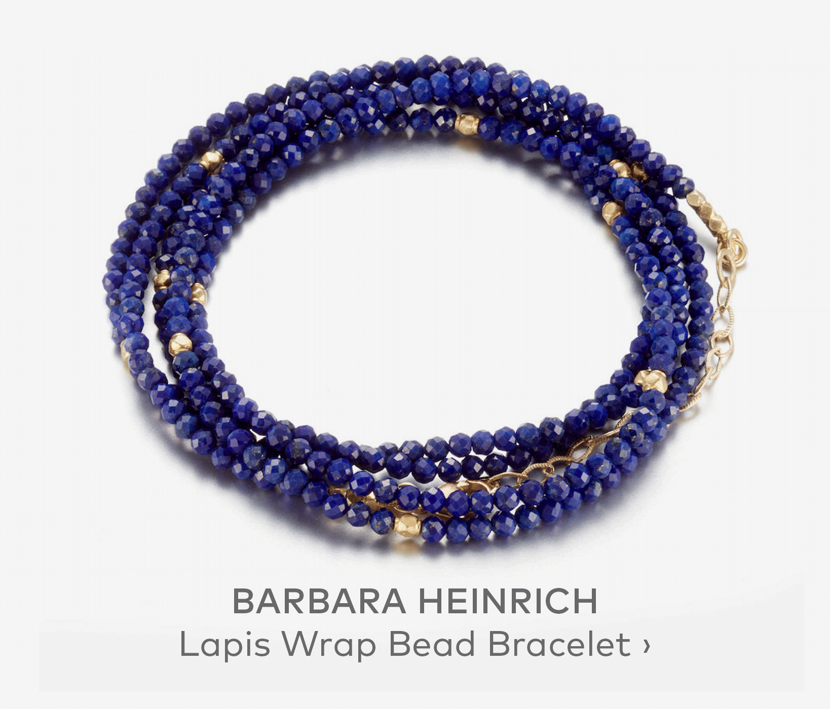 BARBARA HEINRICH Lapis Wrap Bead Bracelet
